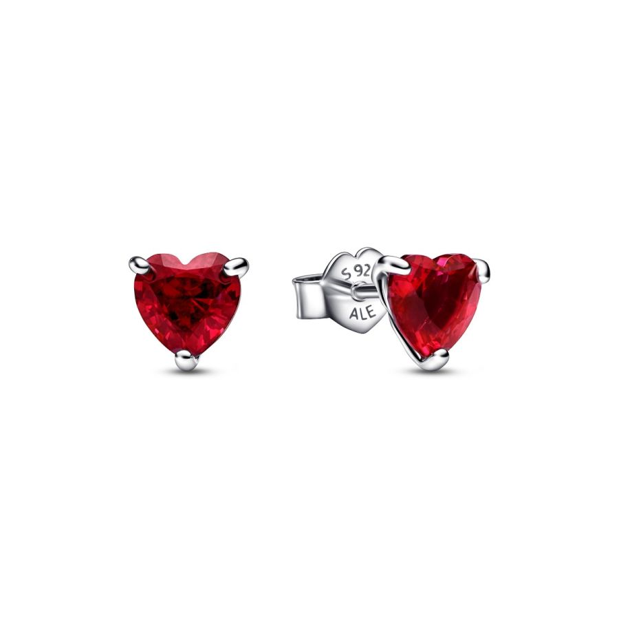 Pandora 292549C01 Ohrstecker Ohrringe Damen Rotes Herz Sterling  