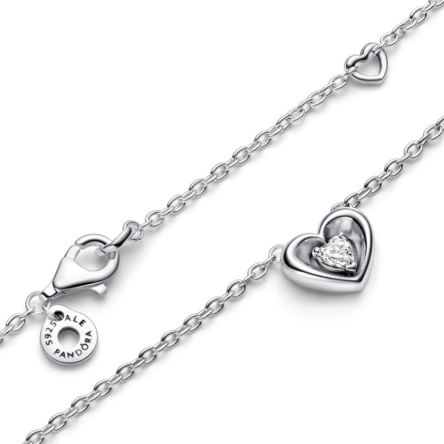 Pandora 392494C01 Collier-Halskette Strahlendes Herz & Schwebender 