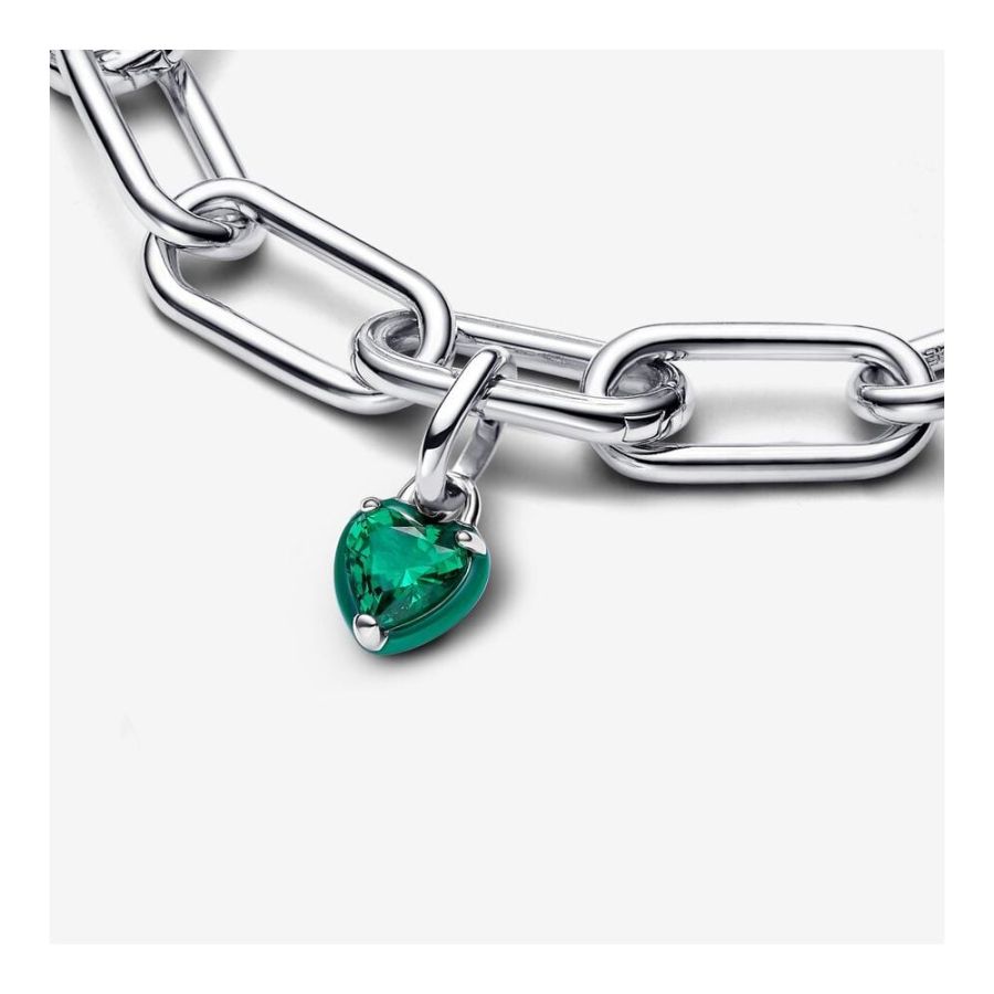 Pandora Me Mini-Charm-Anhänger Damen Chakra Herz Grün Silber 