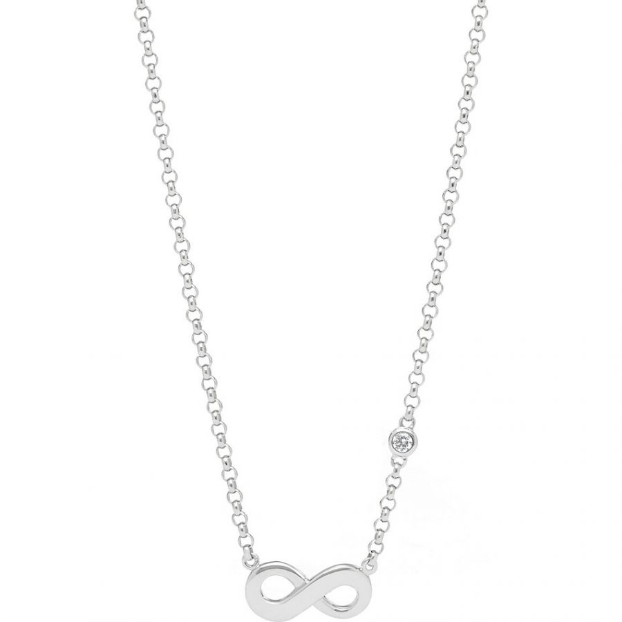 Fossil JFS00394040 Halskette Damen Infinity Love Sterling-Silver  