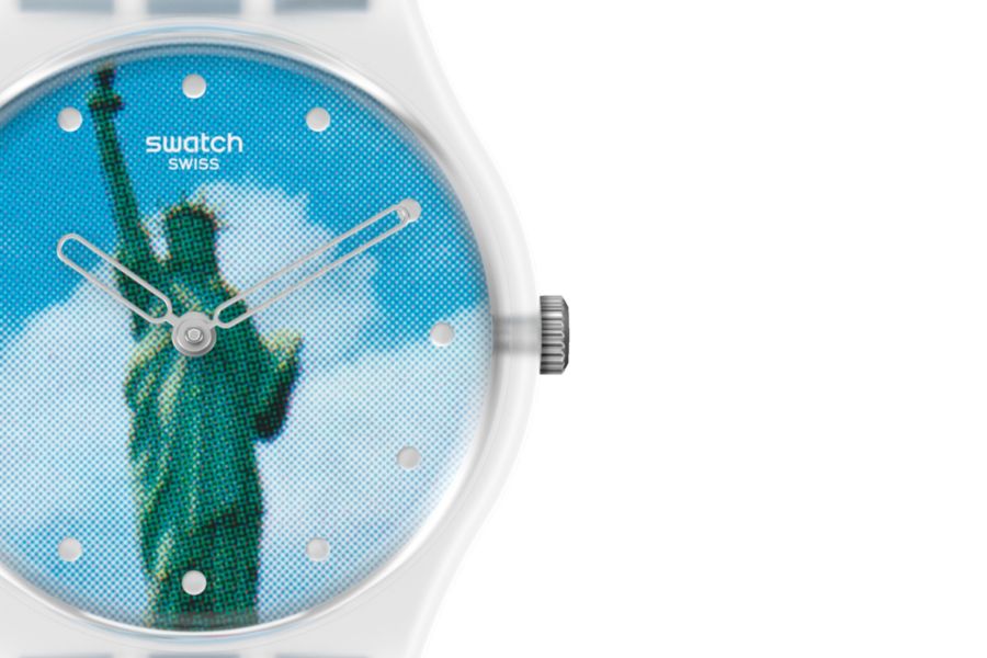 Swatch GZ351 Armband-Uhr New York By Tadanori Yokoo The Watch Analog Quarz  Silikon-Armband | Karat24
