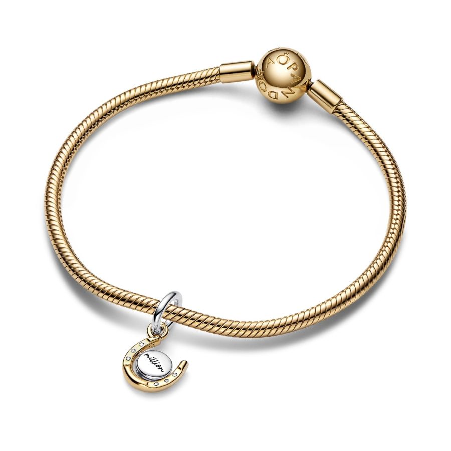 Pandora 762713C01 Charm-Anhänger Drehende Hufeisen-Scheibe Silber 