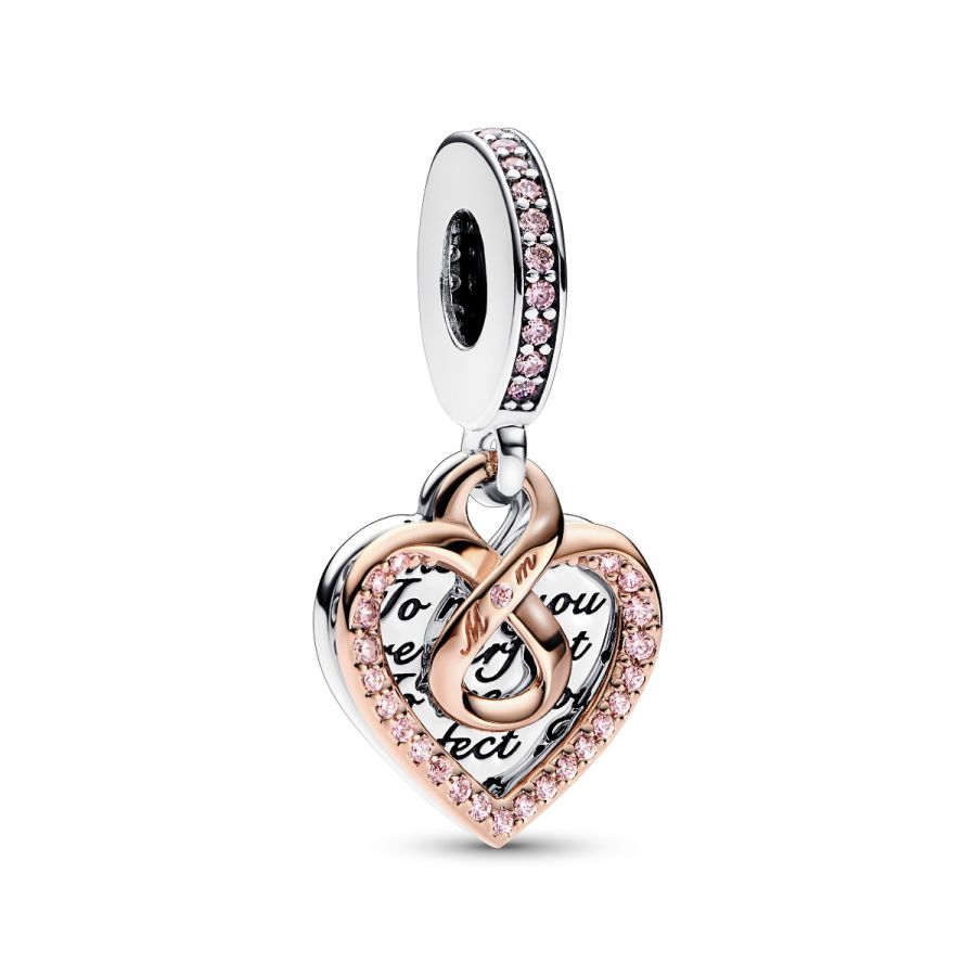 Pandora 782641C01 Charm-Anhänger Doppelter Unendlichkeits-Herz 14k 