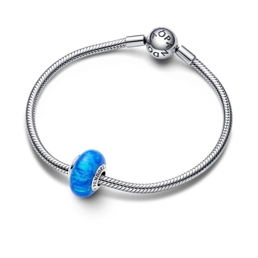 Pandora 791691C02 Charm Damen Schillerndes Tiefblaues Ozean Opal 