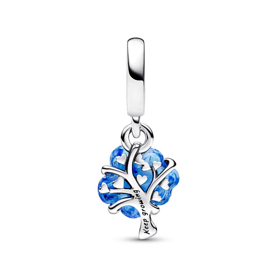 Pandora 792614C01 Charm-Anhänger Blauer Murano-Glas Stammbaum  