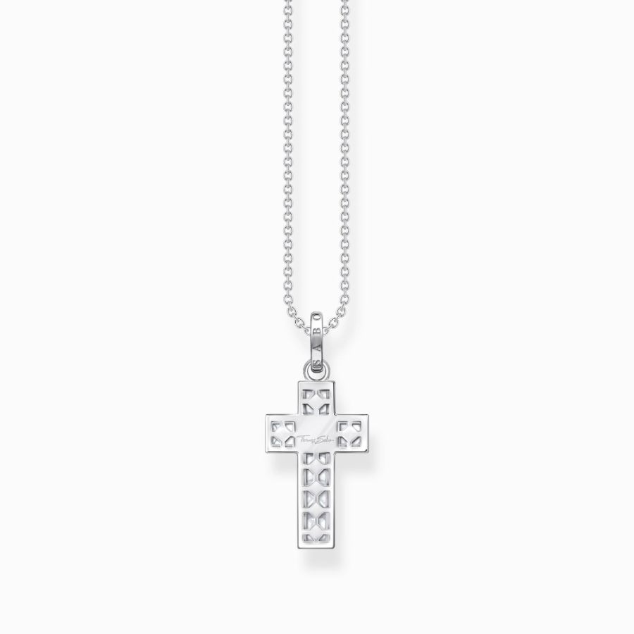 Thomas Sabo KE2166-051-14 Halskette mit Anhänger Damen Kreuz Weiße Steine  Silber | Karat24