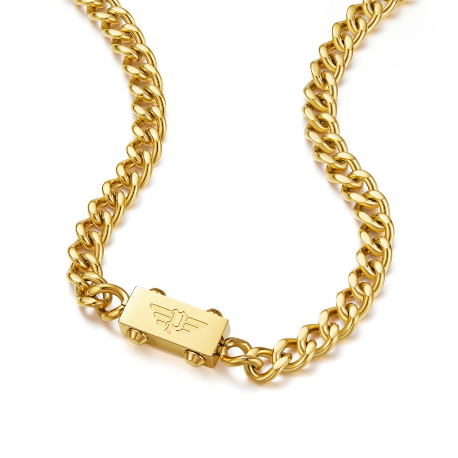 Police PEAGN0002102 Halskette Herren Chained Metall Gold-Ton 70 cm | Karat24
