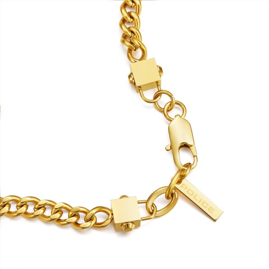 Metall Police Halskette Gold-Ton Karat24 cm | Chained Herren PEAGN0002102 70