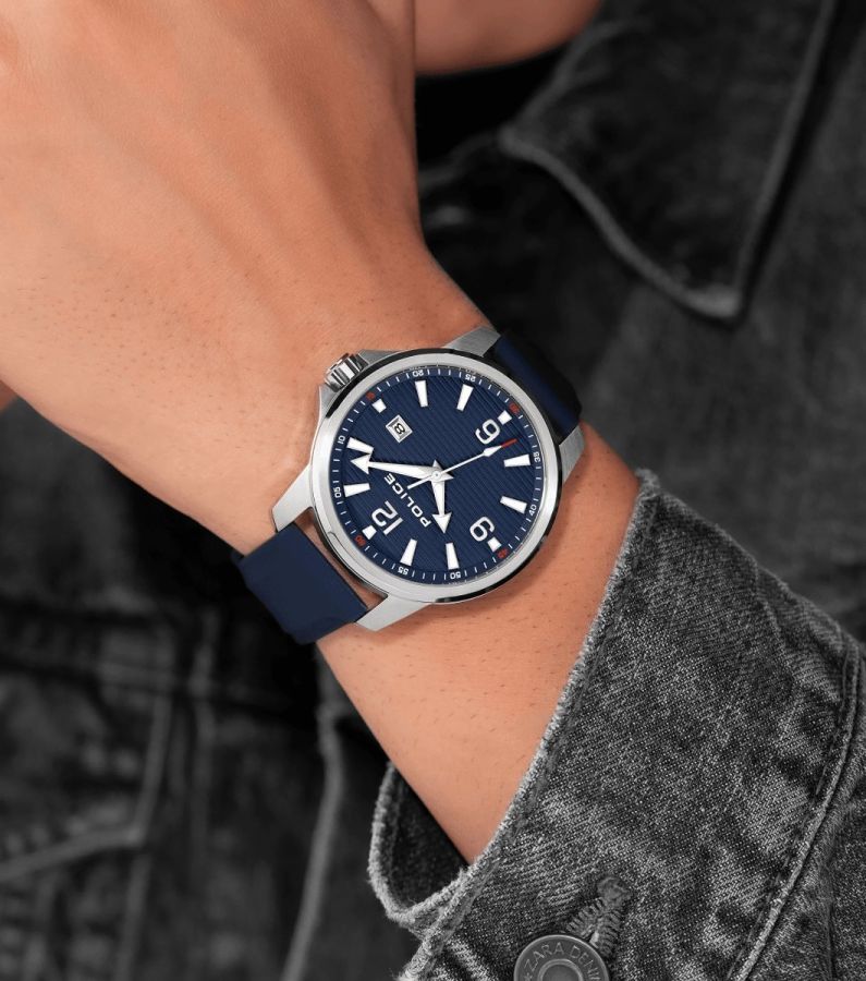 Police PEWJN0020901 Herren-Uhr Mensor Analog Quarz Silikon-Armband  