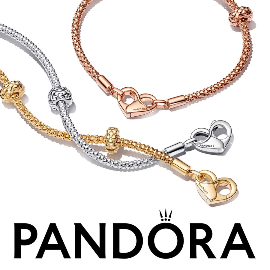 NEW Authentic PANDORA 14k Rose Gold Studded Chain Charm Bracelet 582731C00