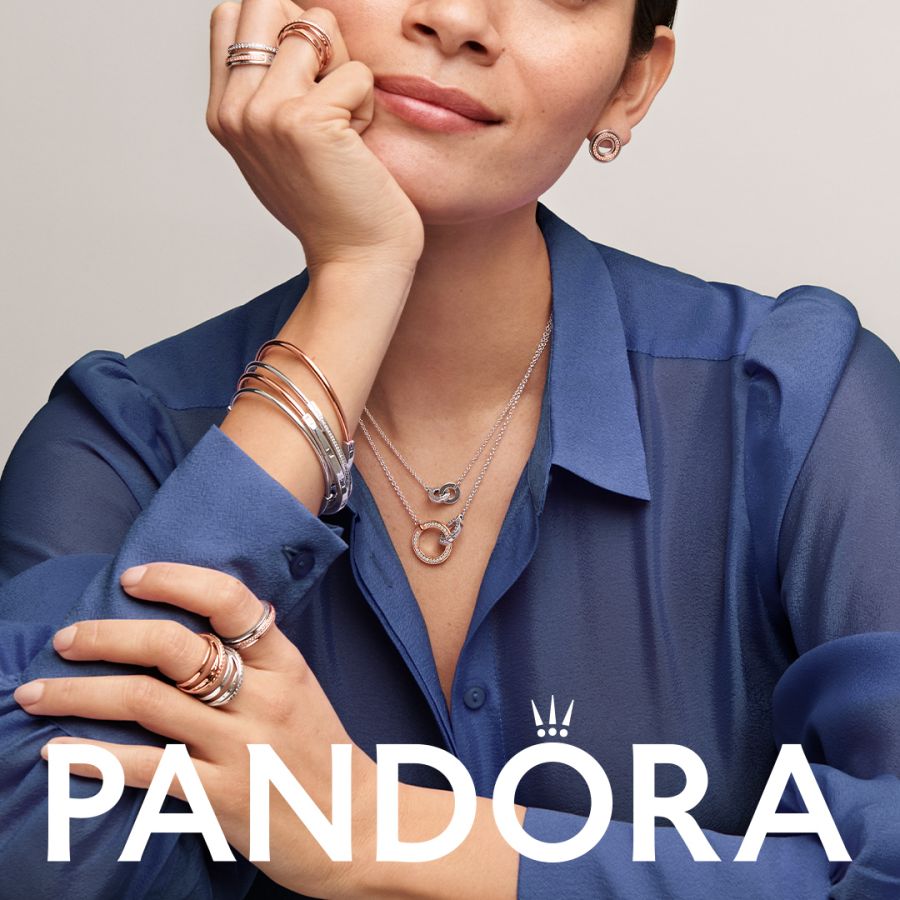 Pandora 282780C01 Ohrstecker Damen Signature Bicolor Logo & Pavé 